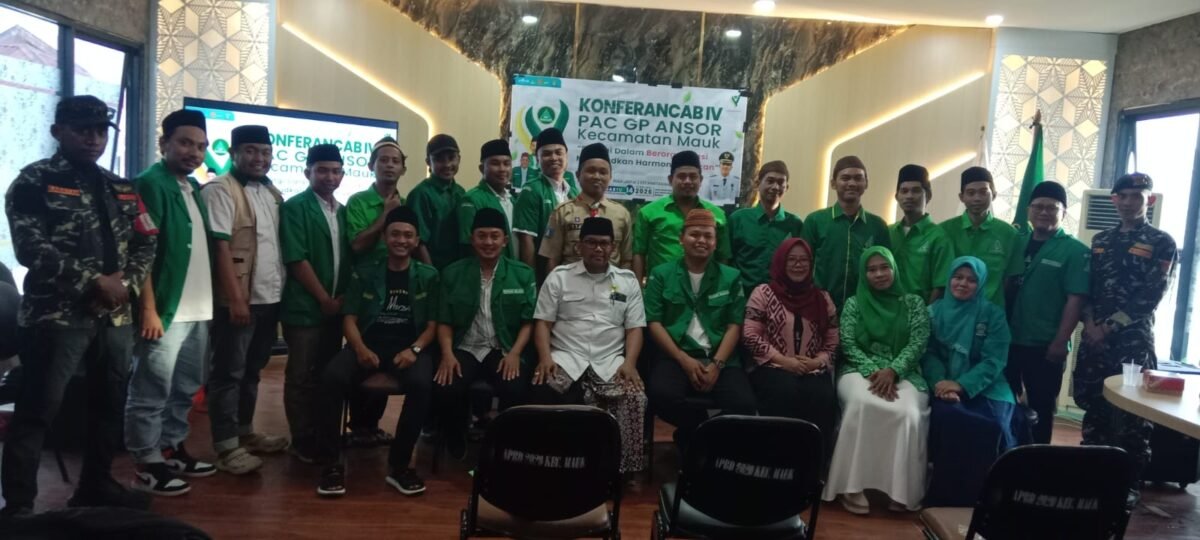 Jajaran PAC GP Ansor Kecamatan Mauk Kabupaten Tangerang pada kegiatan Konferancab Ke IV (foto/jml) 