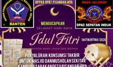 BPPKB Banten Ranting Pisangan Jaya Salurkan Konsumsi Takbiran Di Kampung Sarakan Untuk Mushola Maupun Masjid