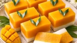 Kue Puding Lapis Mangga Santan