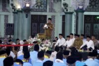 Pidato Gubernur Banten, Andra Soni saat pelepasan jemaah haji di Masjid Raya Al-A'zhom