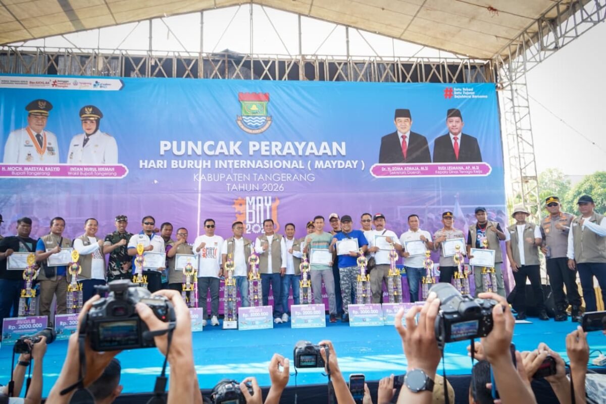 Puncak Hari Buruh Internasional (May Day) 2026 di kawasan Pusat Pemerintahan Kabupaten (Puspemkab) Tangerang, Minggu (10/5/2026) (foto/Adv) 