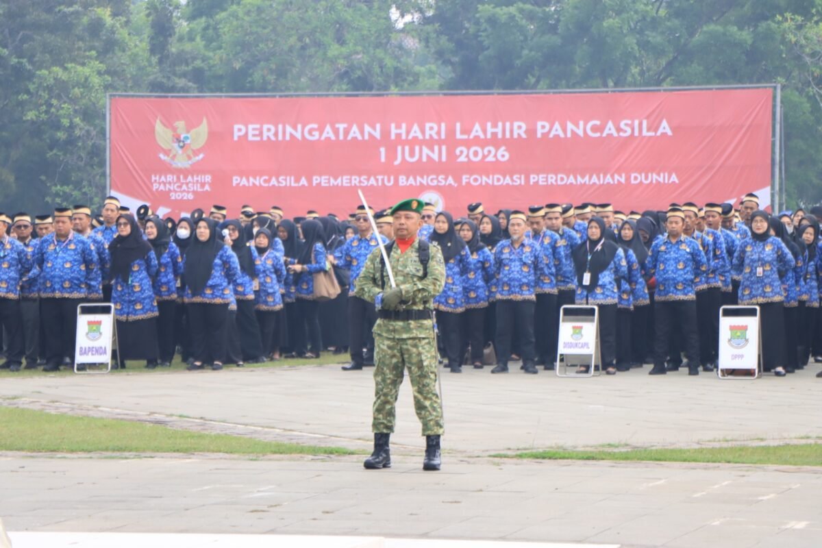 Upacara Peringatan Hari Lahir Pancasila Tingkat Kabupaten Tangerang Tahun 2026 di Lapangan Raden Aria Yudhanegara, Pusat Pemerintahan Kabupaten Tangerang, Tigaraksa, Senin (01/06/26).