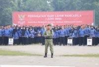 Upacara Peringatan Hari Lahir Pancasila Tingkat Kabupaten Tangerang Tahun 2026 di Lapangan Raden Aria Yudhanegara, Pusat Pemerintahan Kabupaten Tangerang, Tigaraksa, Senin (01/06/26).