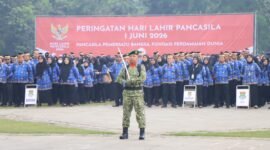 Upacara Peringatan Hari Lahir Pancasila Tingkat Kabupaten Tangerang Tahun 2026 di Lapangan Raden Aria Yudhanegara, Pusat Pemerintahan Kabupaten Tangerang, Tigaraksa, Senin (01/06/26).
