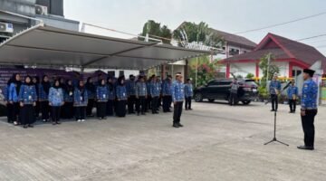 Upacara Peringatan Hari Lahir Pancasila Tahun 2026 yang berlangsung khidmat di halaman Kantor Kecamatan Teluknaga, Kabupaten Tangerang, Senin (1/6/2026).