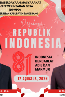 Dinas Pemberdayaan Masyarakat dan Pemerintahan Desa (DPMPD) Kabupaten Tangerang Mengucapkan Dirgahayu RI Ke-81 Tahun 2026
